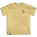 Frontal de la camiseta Wokha Organic Lobo Arena con pequeño diseño de lobo y nombre Wokha