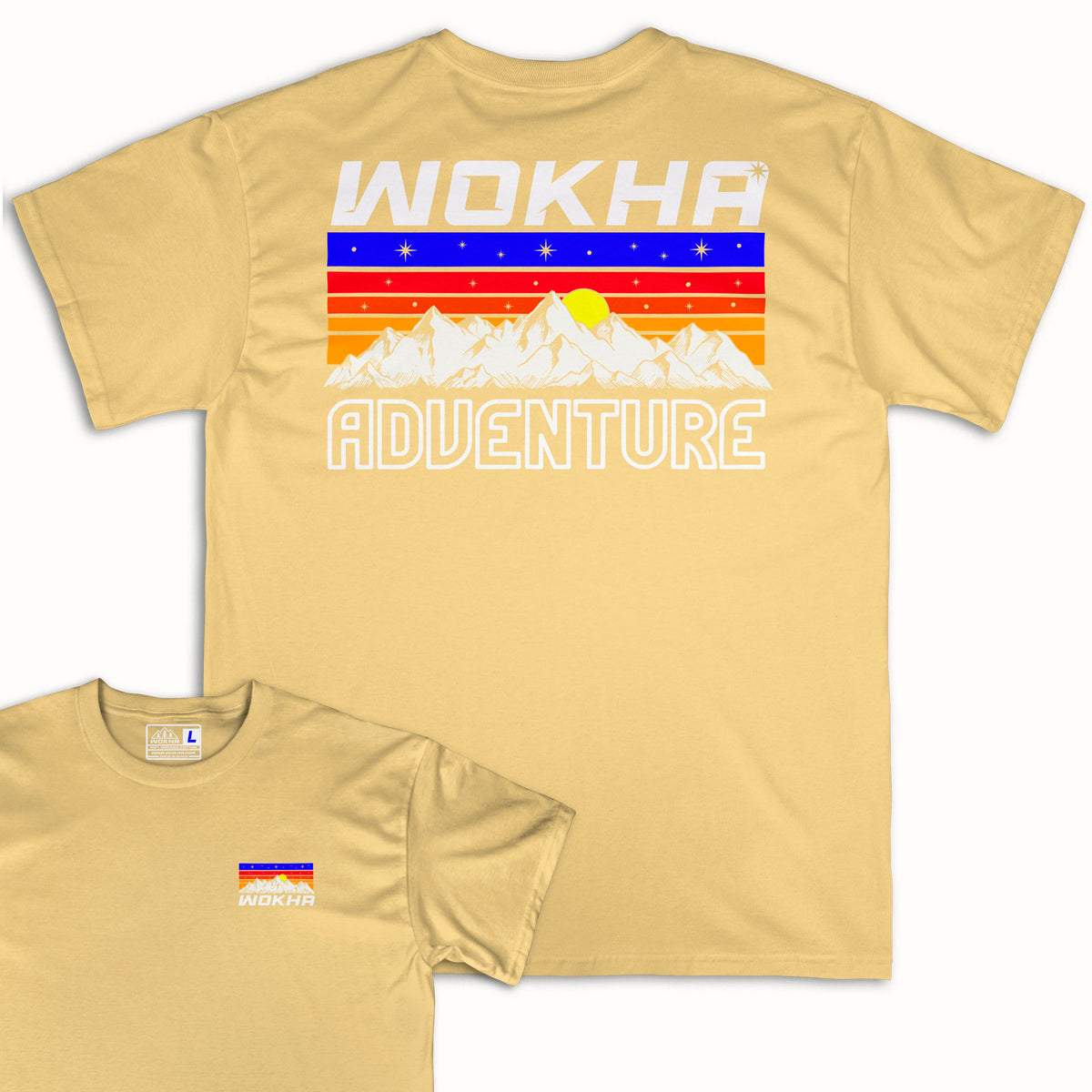 Camiseta manga corta Wokha Organic Mountain Adventure Arena White