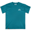 Frontal de la camiseta Wokha Organic Spirit Turquesa con pequeño logotipo blanco en el pecho
