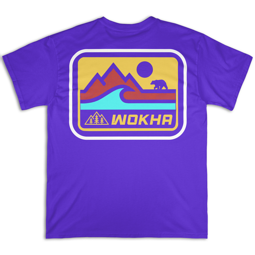 Camiseta manga corta Wokha Organic Wild Bear Morada